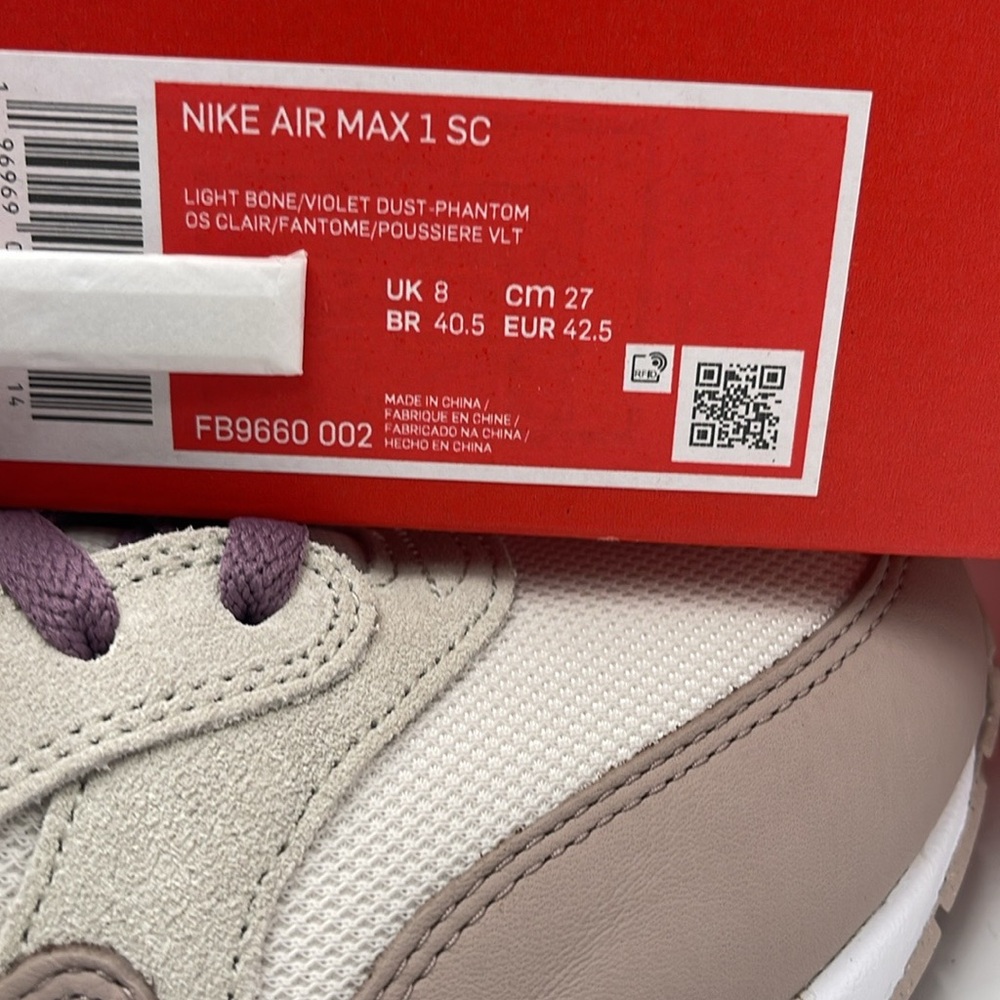 Nike Men’s Nike Air Max 1 SC
Light Bone/Phantom/ Diffused Taupe/Violet Dust - Picture 12 of 14